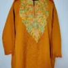Mustard Cashmilon Aari Embroidery Pheran