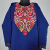 Dark Blue Cashmilon Aari Embroidery Pheran