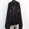 Black Cashmilon Hand Sozni Embroidery Shawl for Women