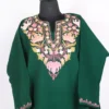 Green Cashmilon Wool Aari Embroidery Pheran