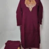 Cashmilon Wool Maroon with Tilla Work Kurta Set