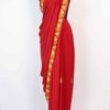 Bushra Crepe Pallu Red Saree in Aari Embroidery