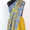 Chinar Aari Embroidery mustard Pallu Saree