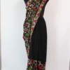 Georgette Black Saree with Chinar Multi-color Aari Work