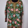 Georgette Chinar Aari Embroidery Green Short Kurti