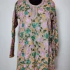 All-over Chinar Aari Work Georgette Cream Kurti
