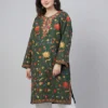 Pure Wool Hand Jaal Aari Embroidery Green Pheran