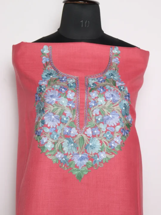 Pink Cotton 2pc Suit with Aari Embroidery