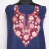 Dark Blue Cotton Aari Work Nusrat 2pc Suit