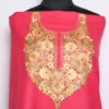 Pink Pink Cotton Aari Embroidery 2pc Suit