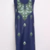 Royal Blue Pink Cotton Aari Embroidery 2pc Suit