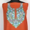 Orange Cotton 2pc Aari Work Suit