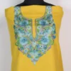 Yellow Cotton Aari Embroidery 2pc Suit
