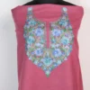 Dark Pink Cotton Aari Work Rafia 2pc Suit