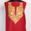 Seema Red Cotton Aari Work 2pc Suit