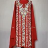 Shehnoor Rust Orange Wool Aari Work 3pc Salwar Suit Fabric