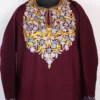 Cashmilon Wool Aari Embroidery Magenta Pheran