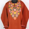 Rustic Orange Cashmilon Wool Aari Work Pheran