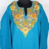 Blue Cashmilon Wool Aari Work Pheran