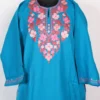 Blue Cashmilon Wool Aari Embroidery Pheran