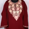 Red Cashmilon Wool Aari Embroidery Pheran