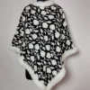 Black Cashmilon Aari Work Fur Poncho