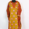 Aari Work Raffal Wool Mustard Ladies Pheran