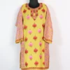 Raffal Wool Yellow Pheran with Aari Work