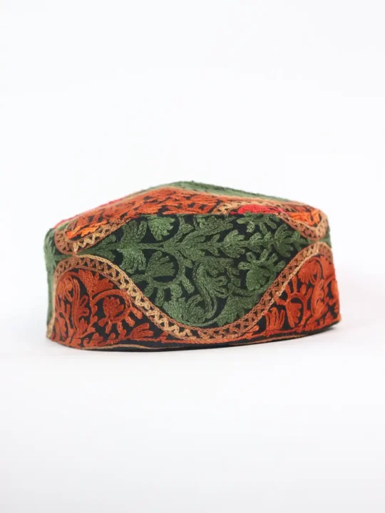 Haji Farooq Black Wool Aari Embroidery Men’s Cap