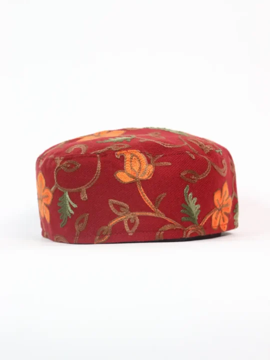 Maroon Toosha Aari Work Cap