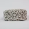 Beige Wool Aari Embroidery Wool Cap