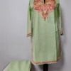 Shakeela Sage Green Cotton Kurti Set with Aari Embroidery