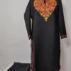 Black Cotton Kurti Set with Aari Work
