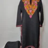 Black Cotton Kurti Set with Aari Work