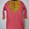Aari Work Cashmilon Wool Pink Kids Pheran