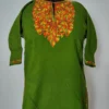 Kids Cashmilon Green Aari Work Black Pheran