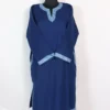 Rukhsana Raffal Wool Aari Embroidery Dark Blue Pheran