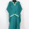 Womens Raffal Wool Aari Embroidery Kashmiri Green Pheran