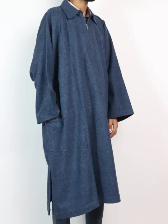 Royal Blue Tweed Handloom Pheran Men’s Luxurious Wear