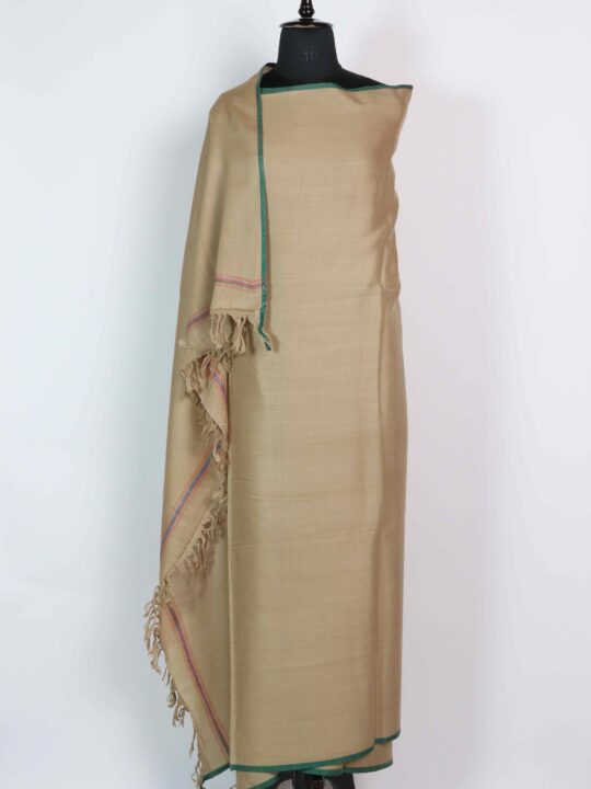 Single Layer Brown Dussa Shawl Kashmiri Made of Premium Wool