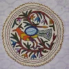 Hand Aari Work Round Wool Namda for Artistic Interiors (2 ft)