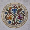 Round Wool Hand Aari Work Namda for Artistic Interiors (2 ft)
