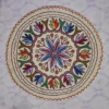 Kashmiri Wool Round Namda with Aari Work (2 ft)
