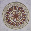 Wool Hand Aari Embroidery Kashmiri Round Namda (2 ft)