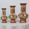 Kashmiri Red Flower Vase Set Hand-painted | Handicrafted Phooldan