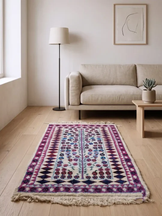 Authentic Kashmiri Handmade Carpet With Manual Weaving