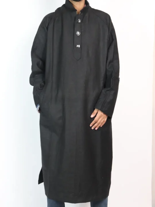 Kashmiri Tweed Black Ragnal Pheran