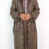 Kashmiri Brown Tweed Men’s Gown | Bathrobe with Brown Hand Aari Work