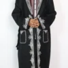 Kashmiri Tweed Hand Aari Work Black Men Gown | Bathrobe for Winter