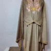 Beige Velvet Aari Work 3pc Pheran Set Yasmeen